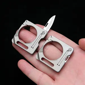 Multifunctional Titanium Alloy Keychain Mini Folding Knife, Portable Screwdriver Set, Compact Pocket Tool, Essential Survival Gear