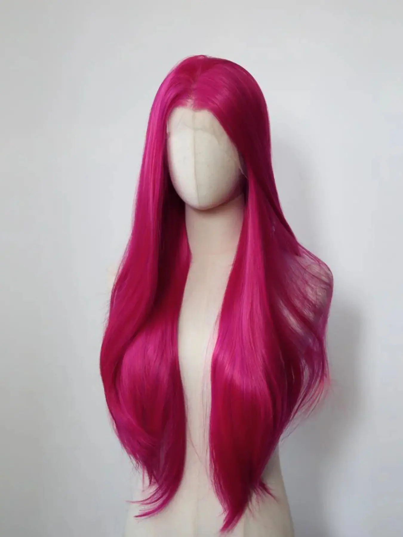 Hot Pink Lace Wig for Women 26 Inch Long Straight  Hairstyle 13*4 Lace Front Wigs High Quality Synthetic Lace Wigs Natural Look for Cosplay