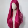 Hot Pink Lace Wig for Women 26 Inch Long Straight  Hairstyle 13*4 Lace Front Wigs High Quality Premium Synthetic Hair Synthetic Lace Wigs Natural Look for Cosplay Artificial Wig