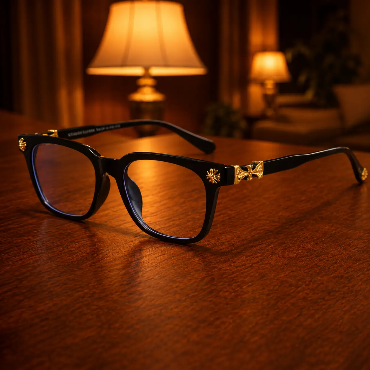 Chrome Hearts Vintage Gothic Designer Style Eyeglass – Unisex Cross Detail Glasses, Alternative Fashion, Punk Streetwear Eyewear