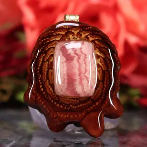 Rhodochrosite Pinecone Pendant