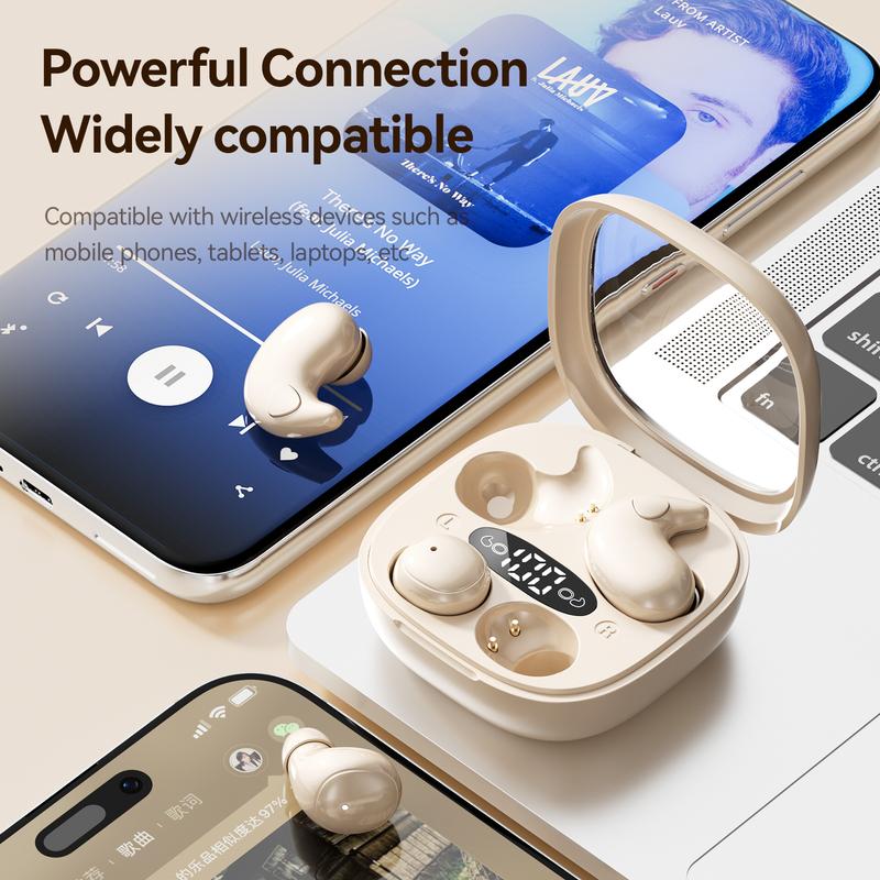 CHENRUIDA 2 Pairs Mini Bluetooth Earbuds, Nearly Invisible Sleep Headphones Set, 360° Surround Sound Experience, Superior Battery Life, with Portable Charging Case, Perfect for Sleeping, Sports, Studying and Relaxing