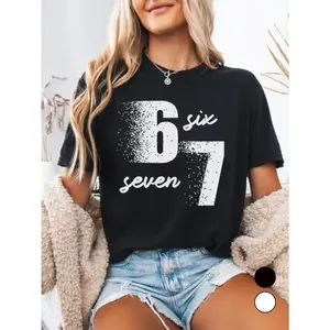 6 7 T-Shirt, Humorous Number Meme Tee, Trending Tiktok Quote Shirt, Amusing Number Gen Z Tee, Gifts for Gen Z, Fun Graphic T-Shirt, Ideal for Autumn Festivities, Halloween, Christmas & Thanksgivi