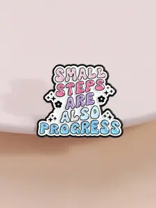 Cute Blue Gradient Flower Brooch, Inspirational Self-Care Statement Pin, Daily Backpack Gentle Style Decoration Accessory