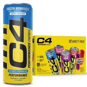 (A)C4 Popsicle Variety Energy Drink – 4 Flavor Pre Workout Performance Drink, Sugar Free, 12 oz Cans, 12 Count