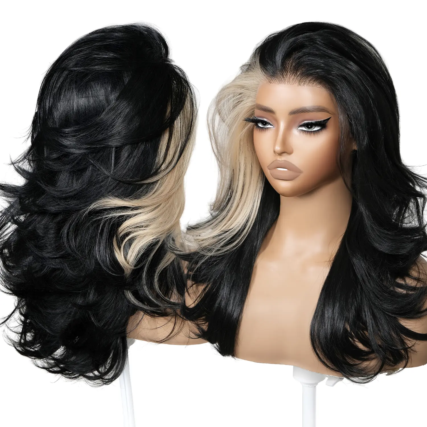 BrownBomb 18 Inch Flippy Layers Feather Curly Wig – 13×6 Lace, Pre‑Plucked Hairline, Daily‑Wear Friendly, Vivid Self‑Growing Hairline with Curly Bangs – Light & Airy, Perfect for Hot Summer Days ️