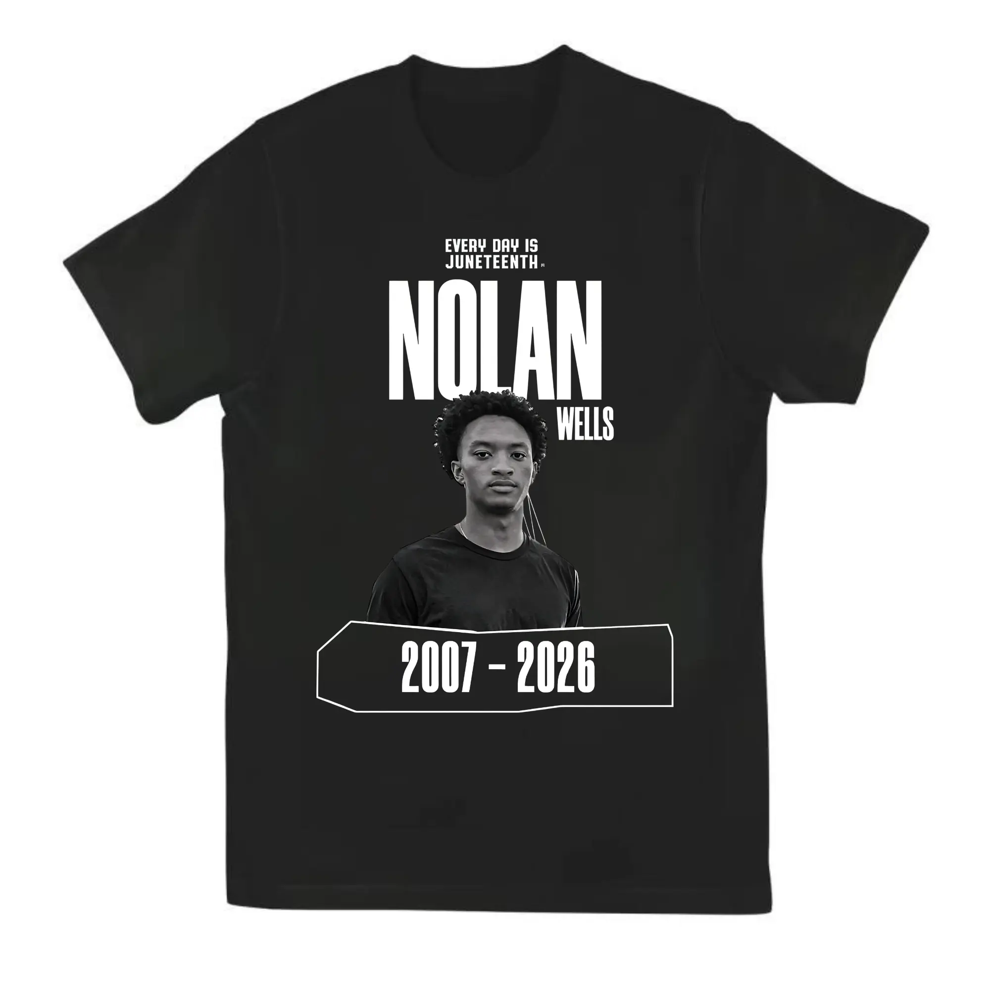Nolan Wells Memorial T-Shirt - Juneteenth & 2007-2026 Memorial Photo Tee