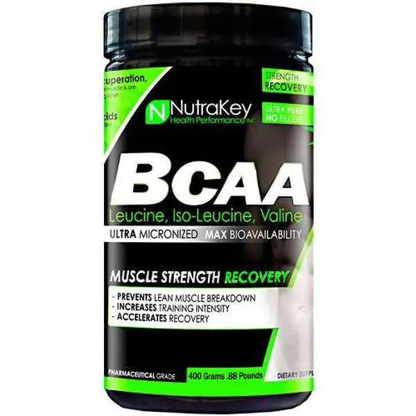 NutraKey - BCAA Powder - 44 Servings (400g)  Unflavored
