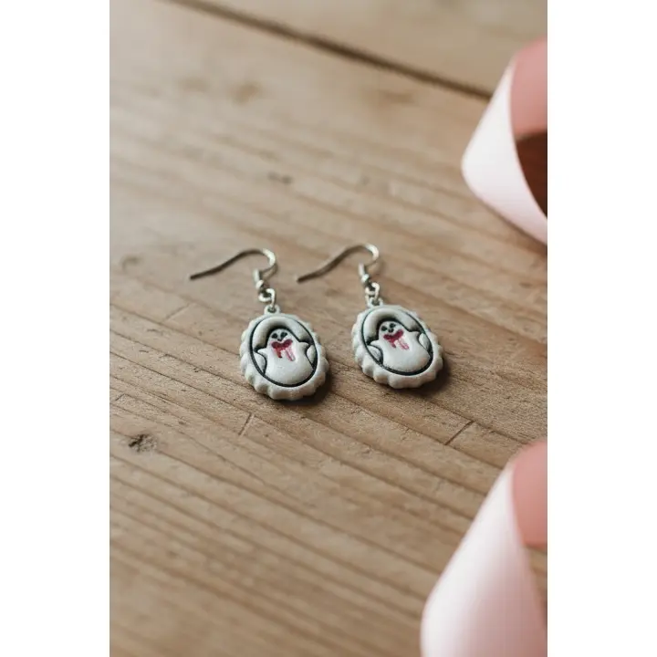 Pearl Ghost Cameo Earrings or Charms