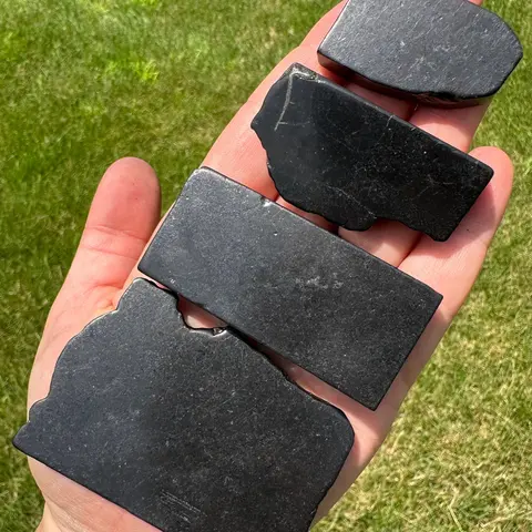 Shungite Slab for EMF Protection - Shungite Crystal Slab- Shungite Stone - EMF Protection Stone - Polished Shungite Slice from Russia