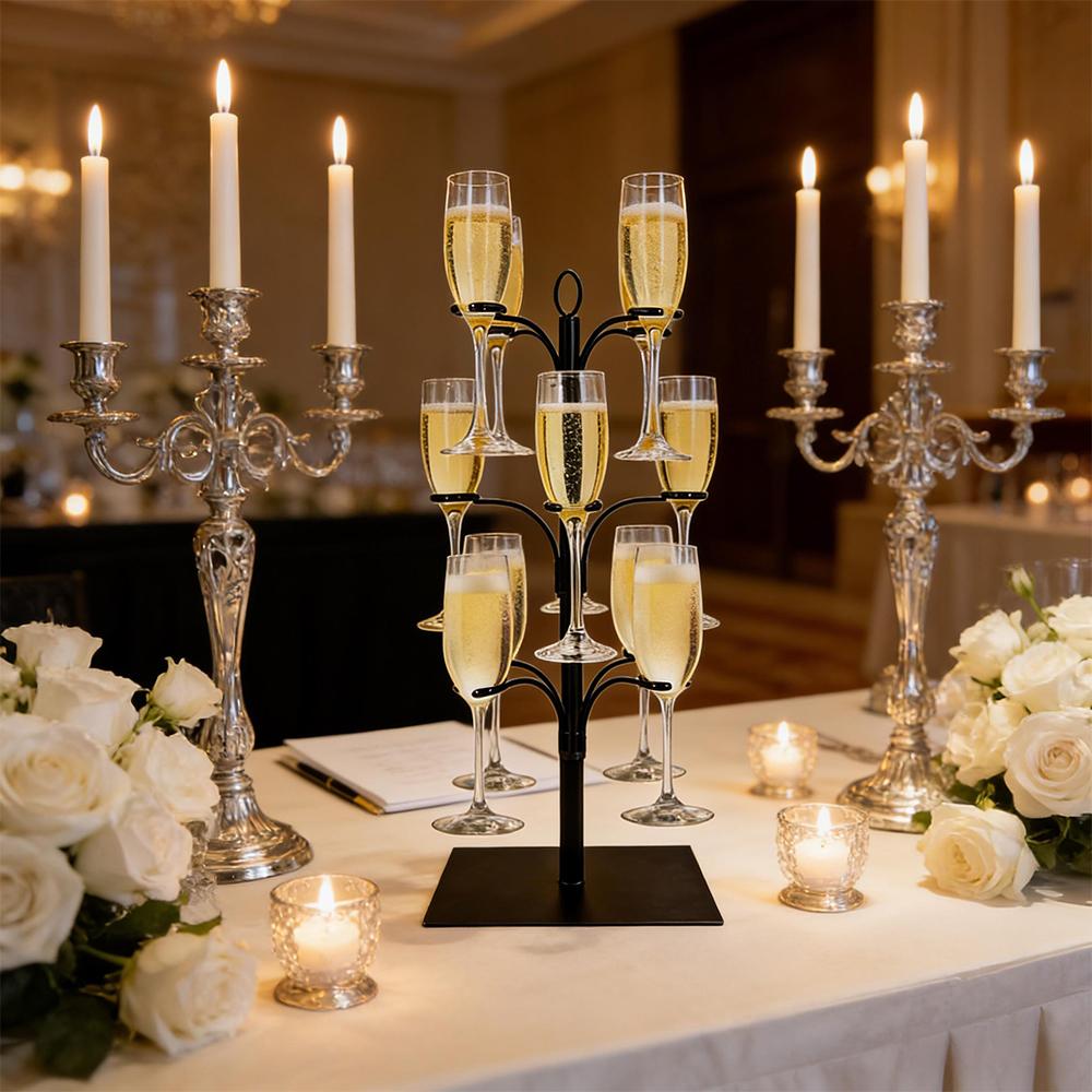 Premium 12-Glass Cocktail Tree Stand for Glass Storage and Bar Display for Parties Weddings and Home Perfect Organizer for Glassware at Parties and Weddings Keeps Your Home Bar Tidy and Stylish