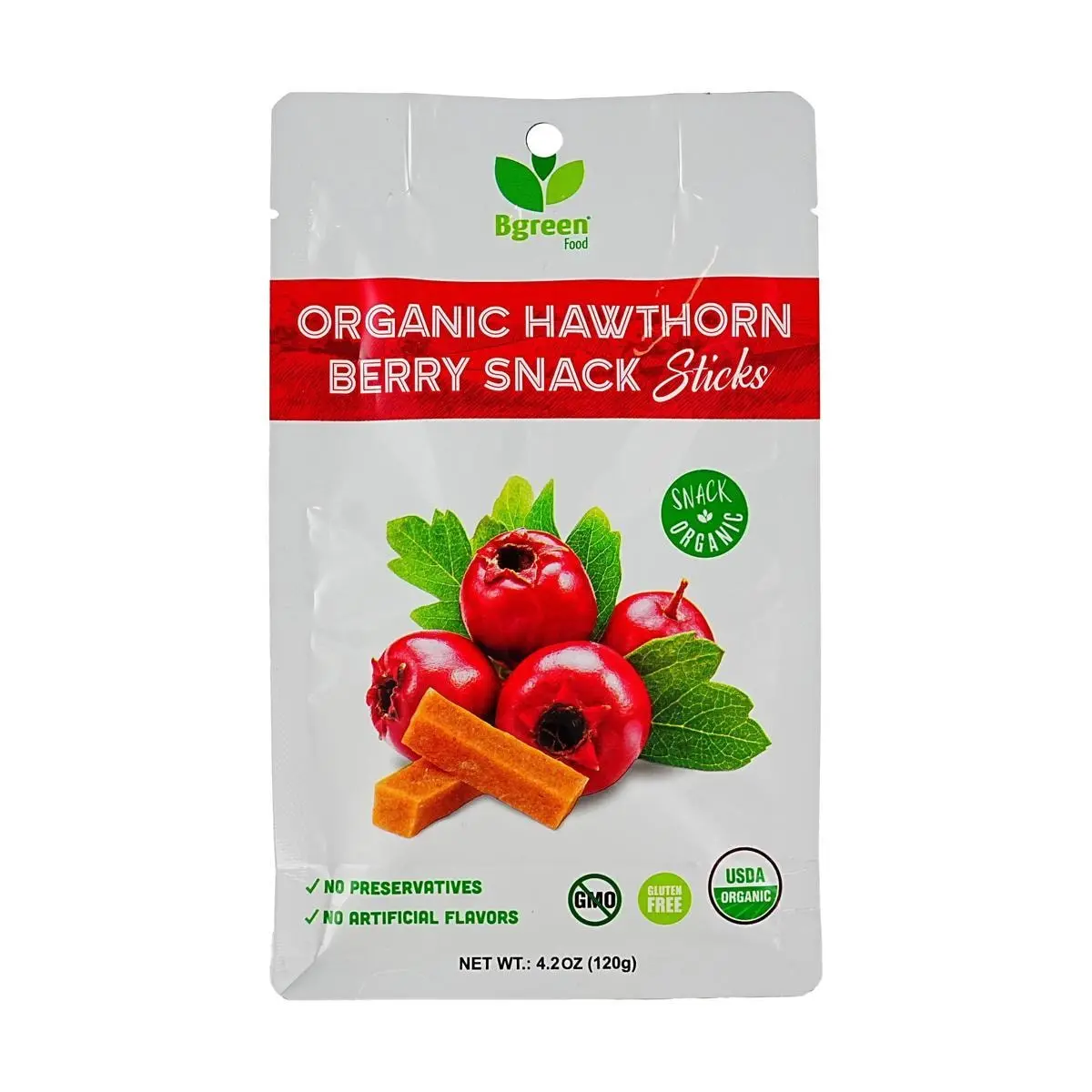 BIG GREEN Hawthorn Sticks 120g - Natural Traditional Chinese Snack, Authentic Hometown Flavor, Sweet & Sour Fruit Candy