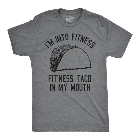 Mens Fitness Taco Funny T Shirt Humorous Gym Graphic Novelty Sarcastic Tee Guys Mens Funny T Shirts Cool Vintage Fashion T-Shirt Gift Classic Menswear Cinco De Mayo Shirts for Men Funny Fitness Short Sleeve Dark Grey