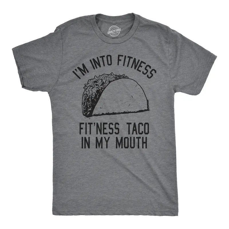 Mens Fitness Taco Funny T Shirt Humorous Gym Graphic Novelty Sarcastic Tee Guys Mens Funny T Shirts Cool Vintage Graphic Tees Cinco De Mayo Shirts for Men Funny Fitness Short Sleeve Novelty Tees for Guys Dark Grey