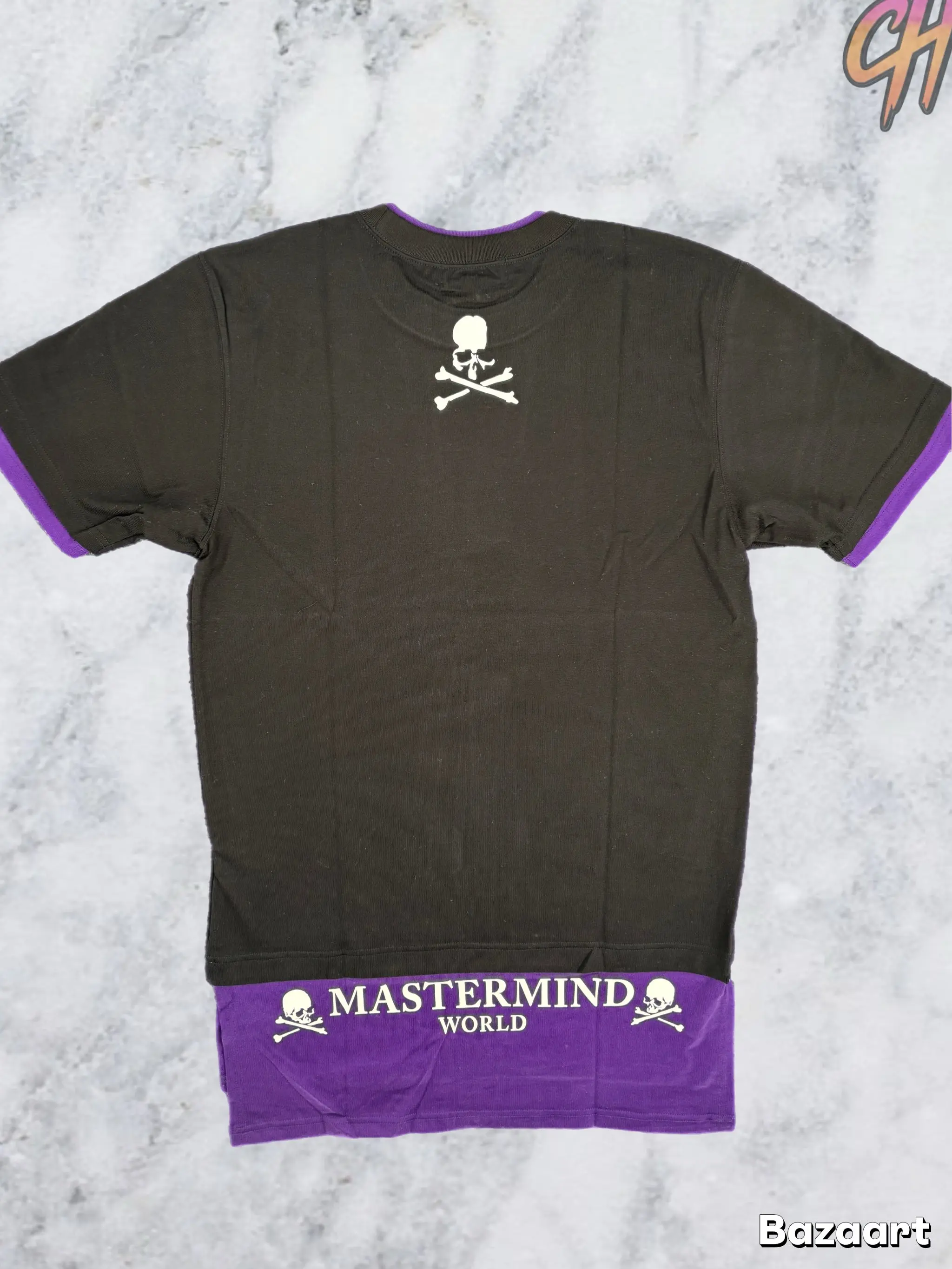 Mastermind World Layered Purple/Black T-Shirt Size Large (MSRP: $845.00)