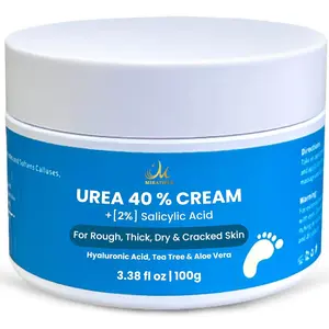 Miratiful Urea Cream 40 Percent plus Salicylic Acid 2% (4 oz)| Urea Cream For Feet Dry Cracked Heels, Knees, Elbows, Hands Callus&Corn Treatment | Urea Foot Cream 40 Percent w/Tea Tree & Coconut Oil