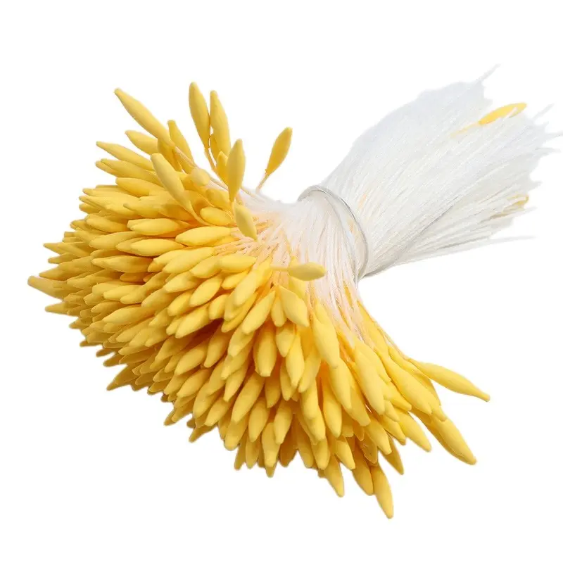 370pcs 2mm Matte Single Head Flower Stamen for DIY Craft Supplies, Artificial Flowers, Floral Decorations, Decorative Flowers, Flower Embellishments, Decoration Bouquet, Handmade Fake Stamens, Artificial Flower Arrangement