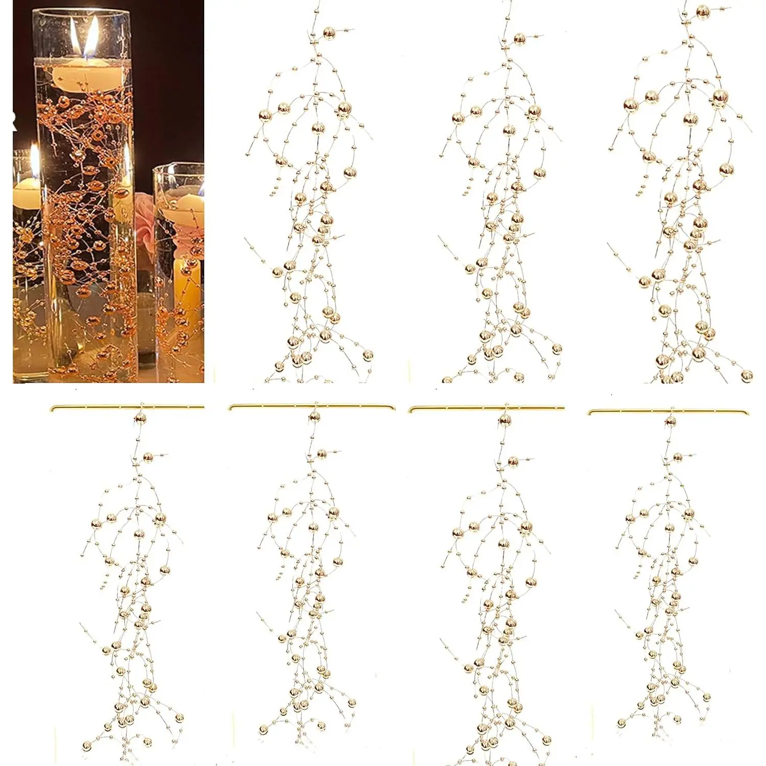12 count  String, for Wedding Centerpiece, Vase Filler and Decor for Floating Candles