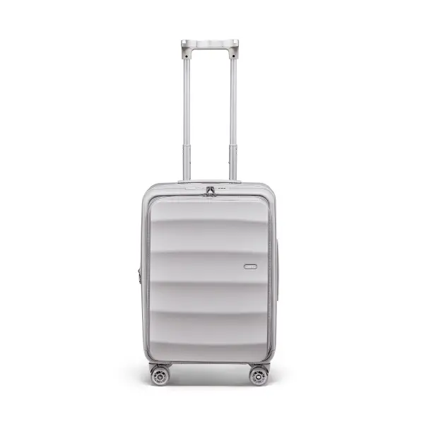 4MYTU 22-Inch Polycarbonate Hardshell Carry-On Luggage - Front Opening Expandable Suitcase with Built-In TSA Lock, USB Port, 4 Wheels 360 Rotation, Built-In Organizer, Anti-Theft, Dustproof Zip Closure for Business Travel, On The Road