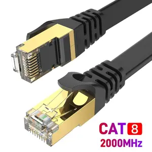MIZIQIER Cat8 Ethernet Cable, High Speed 40Gbps 2000MHz Flat Internet Network Patch Cord, RJ45 Shielded Outdoor & Indoor LAN Cable