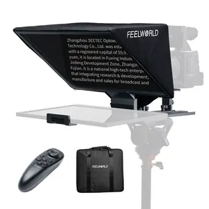 FEELWORLD TP16 16 Inch Folding Teleprompter for Up to 16" Tablet Horizontal Vertical Prompt for Live Streaming Interview Speech Online Teaching Vlogger with APP Remote Control Carry Case