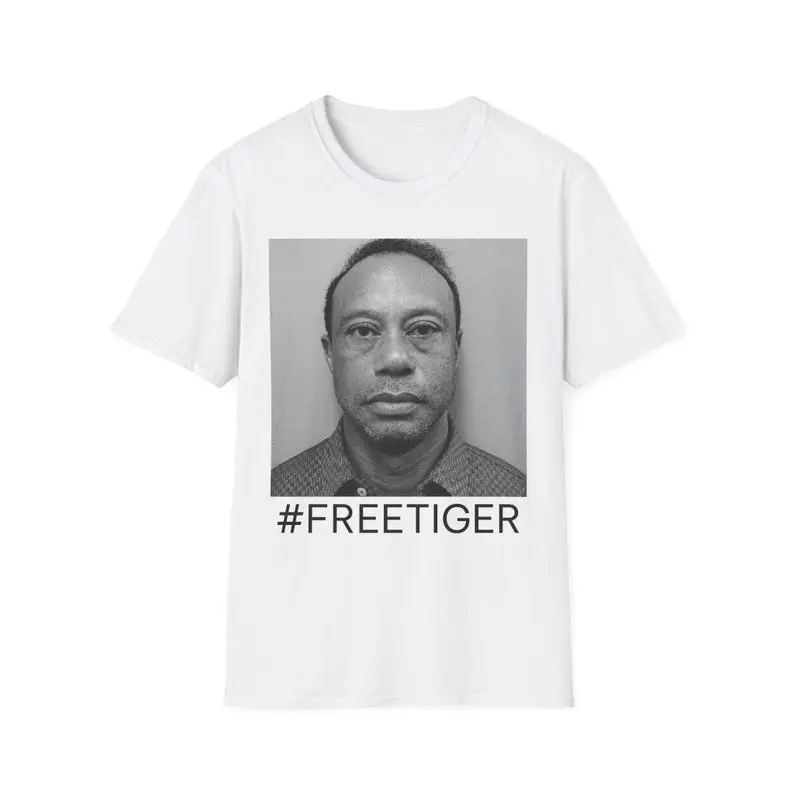 Tiger Woods mugshot with #FreeTiger T-Shirt Sports Icon Tee