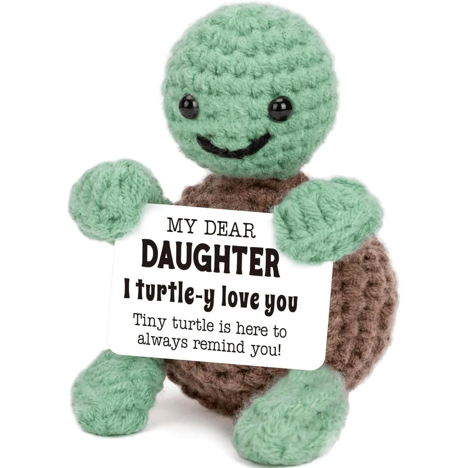 Cute Crochet Turtle Design Gift, Handmade Emotional Positive Crochet Turtle, Birthday Gifts for Daughter in Law Bonus Step, I Love You Small Cute Stuff, Amigurumi Stuffed Animal