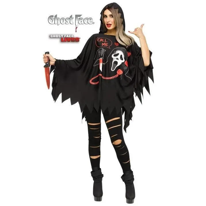 Hooded Ghostface Poncho - Call Me - Scream - Costume - Adult