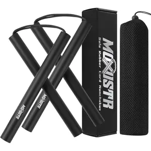 Safe Foam Rubber Cord Nunchakus Upgraded for Beginners Karate Practice and Training 2 Pack