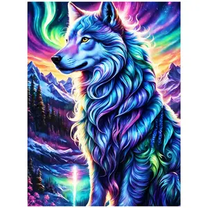Wolf Animal Diamond Painting Kit Square Round Diamond 5D DIY Cartoon Cross Embroidery Handmade Art Exquisite Gift Home Decor Needle Crafts Kit