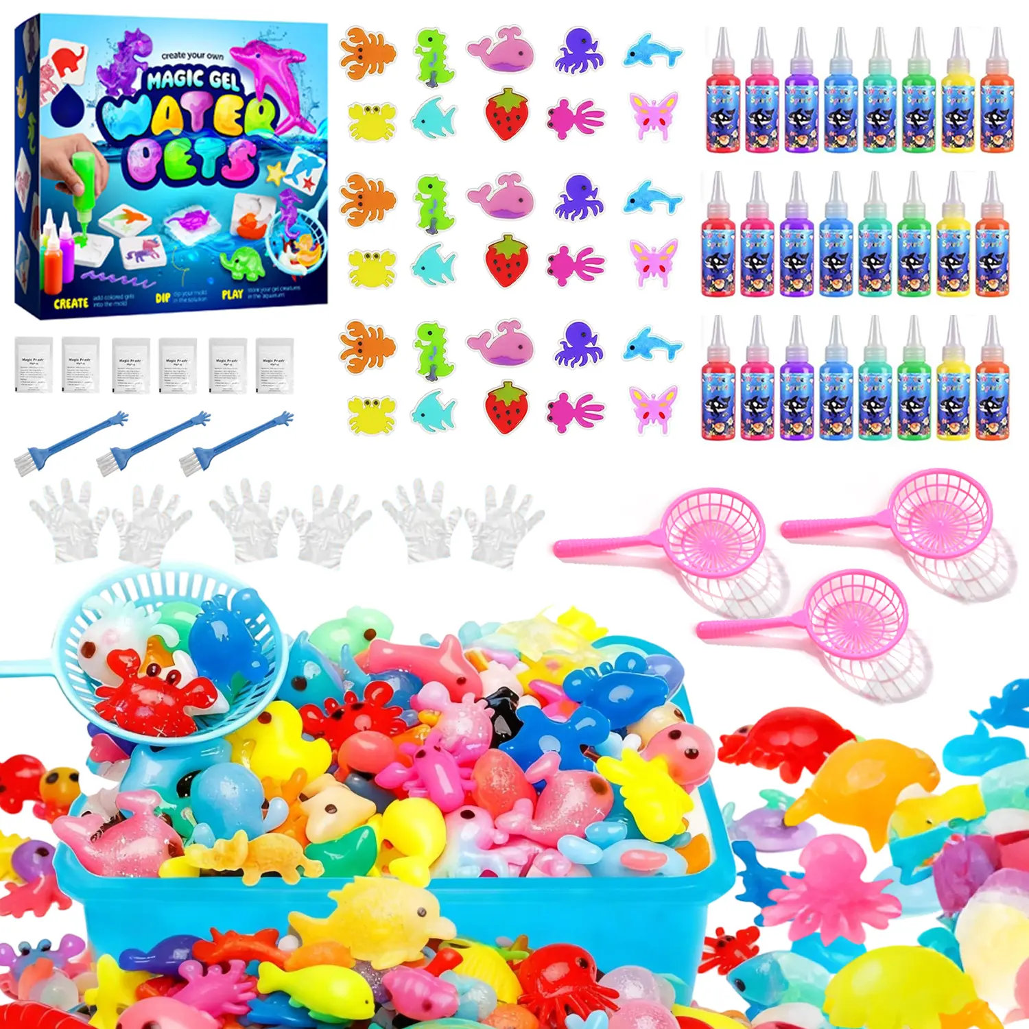 Christmas gifts - Magic Water Elf Toy Kit,Aqua Fairy Water Gel kit, Teach children color coordination ,Water Pets, Birthday Gifts