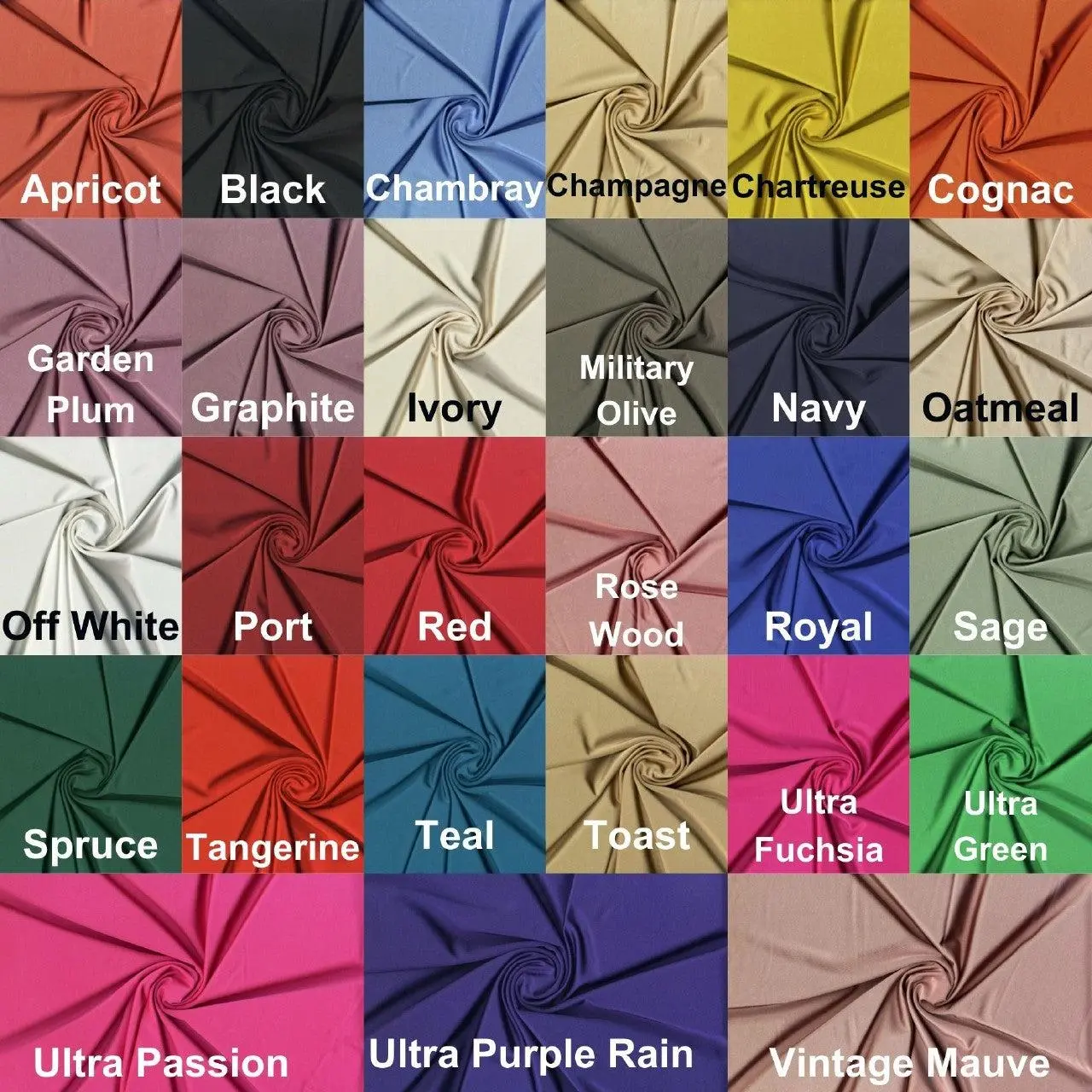 Milliskin Polyester Power Luster™ Shiny with 4 way stretch Knit Fabric by the Yard Swimsuit Fabric Shiny Milliskin Polyester Spandex