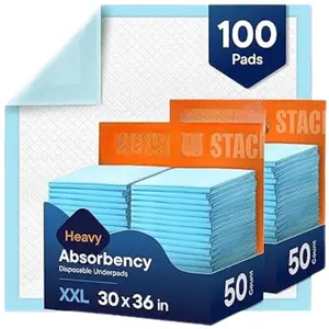 Chucks Pads Disposable [100-Pack] Adult Incontinence Underpads 30"x 36" Extra Large Absorbent Fluff Protective Bed Pads, Toddler Mattress Dog & Puppy Training Pads
