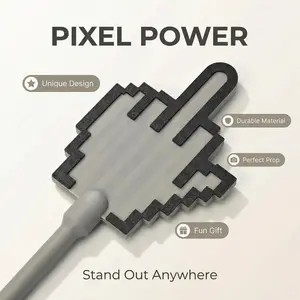Funny Pixel Art Vertical Middle Finger Payment Stick, Perfect for Cafes, Shops, and Social Media Moments, Trendy Touch-And-Walk Accessory