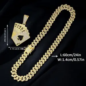 Black Love Fashion Hip-Hop Spade Ace Pendant Necklace - Light Luxury Design, Suitable for Daily Decoration, 24-Inch Chain with Black Card Pendant