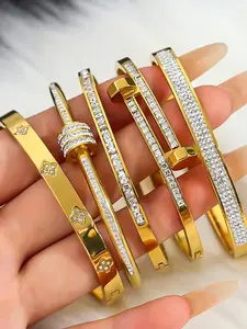 5-piece set of 304 stainless steel bracelet - showcasing exquisite and luxurious style, carnival themed gift, suitable for daily life and parties, durable matching set, suitable for birthdays and Christmas, Trendy Stack Bangle