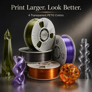 GRYDDLE 1.75mm PETG & PLA 3D Printer Filament 1kg(2.2lbs), Transparent PETG, Gradient PETG, Black White PLA, High Toughness Waterproof 3D Printing Material for FDM Printers, DIY Models Figurines Crafts Prototypes multi-color