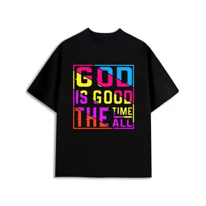 God is Good All Time T-Shirt Men's Christianity t-shirts black 180G 100% Cotton All-season fitness top, stylish athletic look, durable activewear church costumes christian believers Comfortable elastic fabric