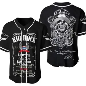 Kid Rock 2026 3D Baseball Shirt Rock Fan Jersey Tee HY1607