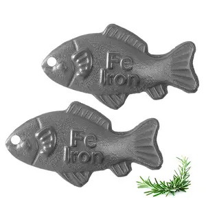 2-Piece Iron Fish Set, Natural Iron Source for Food and Water, Effective and Safe Cooking Tool, Ideal for Kitchen Use