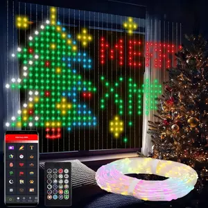 echosari Smart Curtain Lights, 800 LED Curtain Lights with App Programmable 19.7ftx 9.85ft RGB&IC DIY Pattern Music Sync For Bedroom, Living Room, Window Decor, Party, Wedding