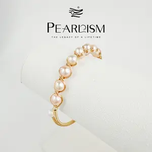 PEARLISM Dainty Freshwater Seedless Pearl Bracelet Wire Wrapped Gold/Silver Tone Gift For Her-PSBG1601