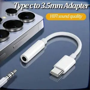 Type-C to 3.5mm Compact Audio Adapter, Digital Decoding Sound Quality Headphone Adapter, Compatible with Type-C Smartphones, Music Lovers' Perfect Gift