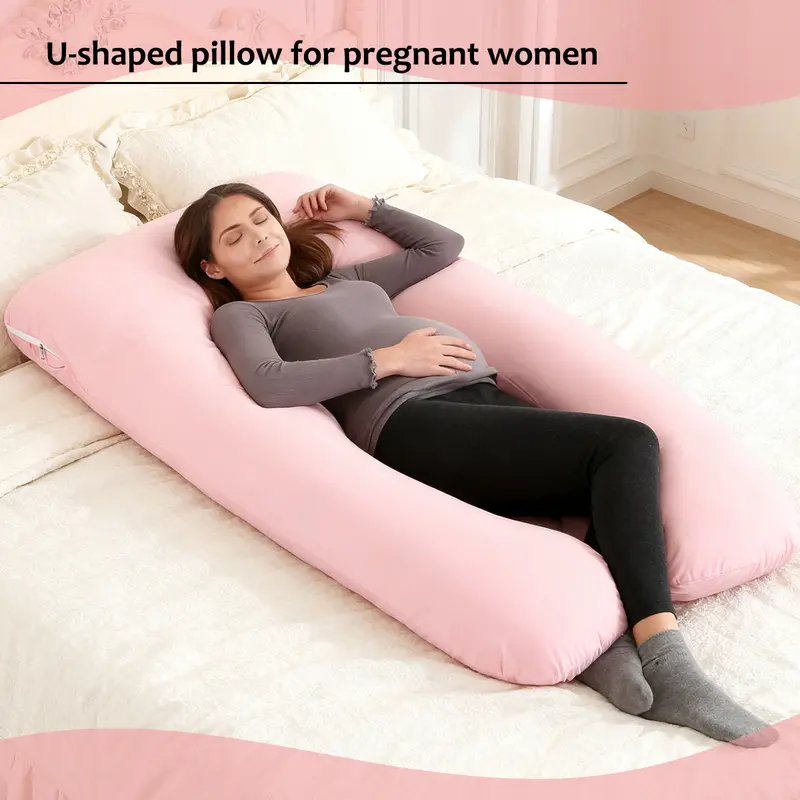 Sleep Better Tonight: U-Shaped Pillow for Pregnant Mothers、Pregnancy Essential: U Pillow for Belly, Back & Leg Support、Cozy U-Shaped Maternity Pillow: Relieve Waist & Hip Pressure、U-Shaped Pregnancy Pillow for Side Sleepers