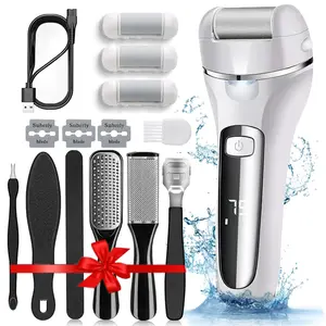 Electric Feet Callus Remover 17 in 1 2 Speed 3 Rollers Rechargeable Portable Electronic Foot File Pedicure Kits, Waterproof Foot Scrubber File, Professional Pedicure Tools, Foot Care for Dead Skin Ideal Gift