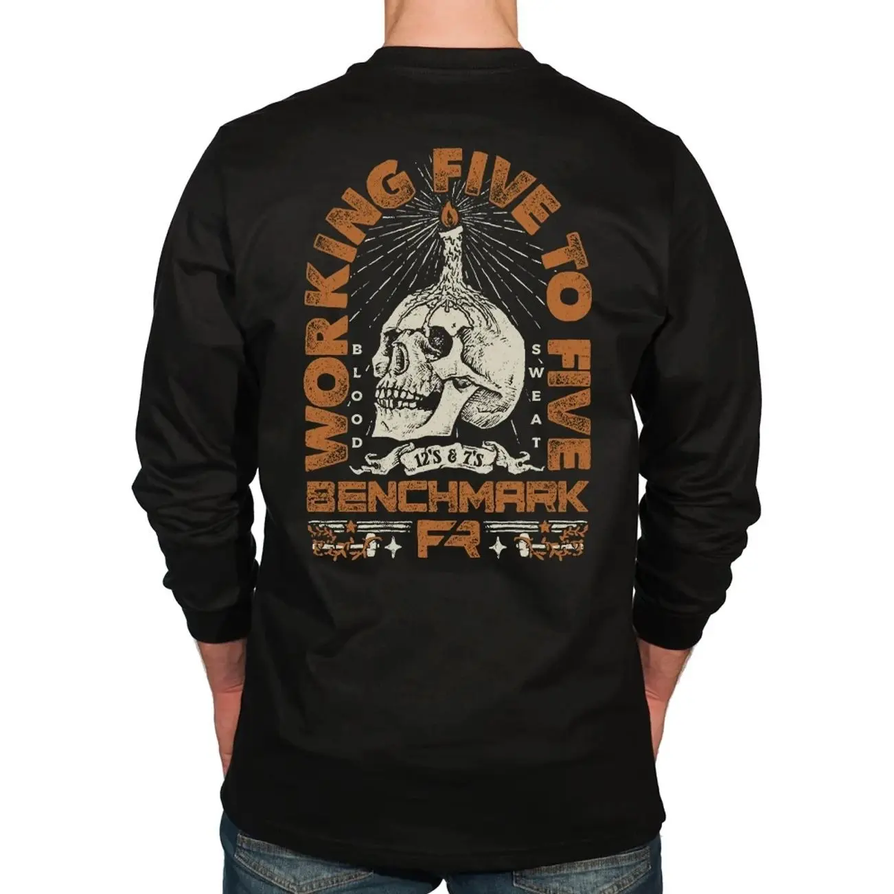 5 TO 5 Graphic Flame Resistant Shirt, Blue Collar Worker Long Sleeve FR Workwear Shirt KVK