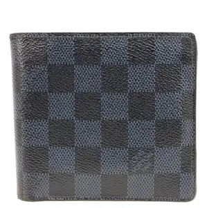 Pre-owned Louis Vuitton Canvas Wallet Multiple Damier Cobalt Blue