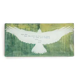 Small Rectangle Decoupage Plate - 8-1/2-in x 4-in - This Sky