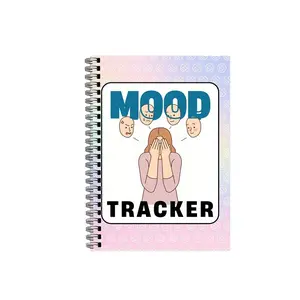 Aesthetic Mood Tracker Spiral Notebook Diary, Colorful Mental Health Journal with Prompts, Daily Self-Care Plan, Small Size, High-Quality Paper