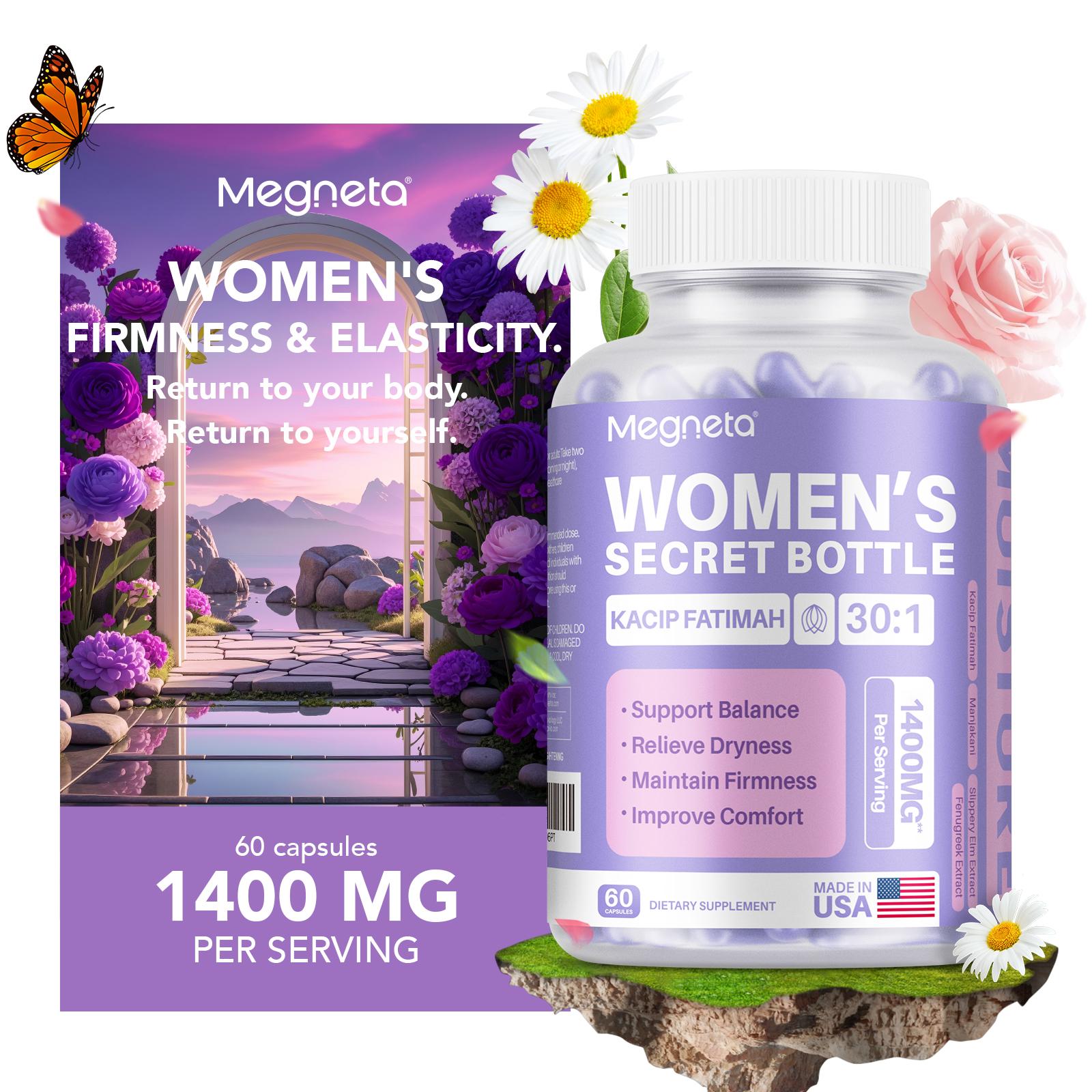 Women'S Secret Bottle- 60 Tablets - Healthcare Kacip Fatimah 1000MG Plus with manjakan & Slippery Elm & Fenugreek(Old &